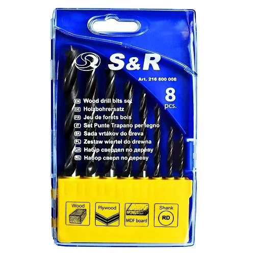 Набір свердел по дереву S & R 8 шт.