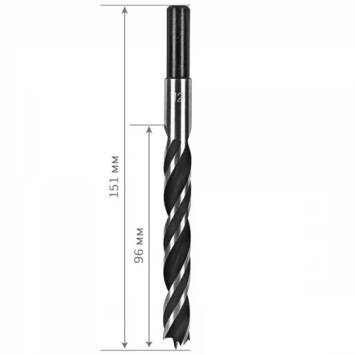 Свердло по дереву S&R Meister спіральне 12 х 150 мм