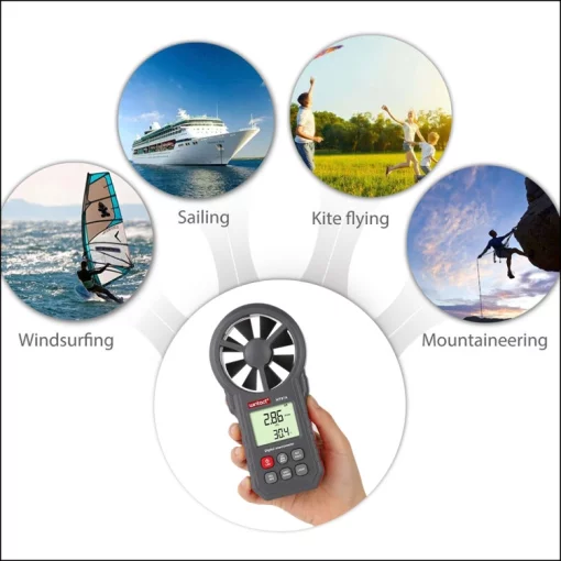 Анемометр крильчастий USB, Bluetooth 0,3-30 м/с, -10-45 °C WINTACT WT87B