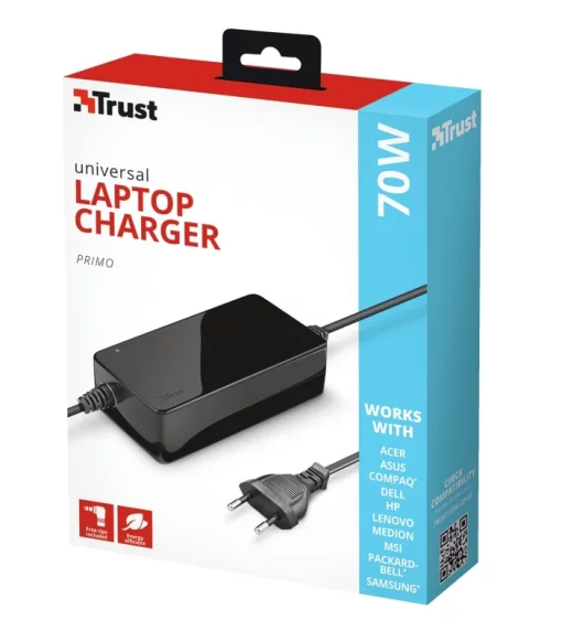Адаптер живлення Trust Primo 70W-19V Universal Laptop Charger, чорний
