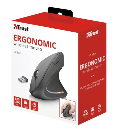 Миша Trust Verto Ergonomic, WL, чорний