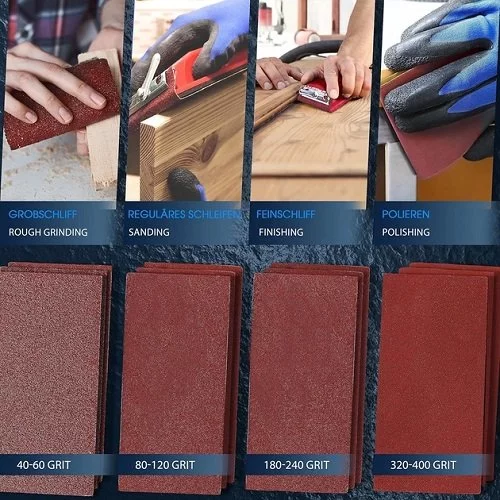 Набір шліфувального паперу з ручним шліфувальним блоком S&R 93х230 мм