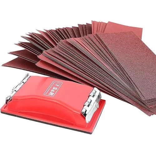 Набір шліфувального паперу з ручним шліфувальним блоком S&R 93х230 мм