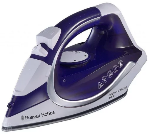Праска Russell Hobbs безпровідна Supreme Steam Cordless, 2400Вт, 300мл, паровий удар -40гр, постійна пара - 135гр, база для заряджання, автовимкнення, керам. підошва, біло-синій