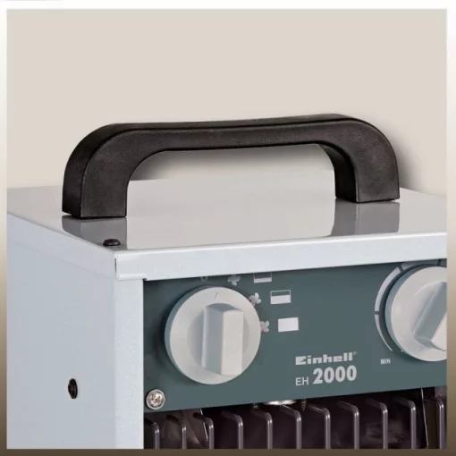 Обігрівач електричний Einhell EH 2000, 2кВт, 20м2, нагрів. елемент тен, переносний, IP24, сірий, 4.05кг