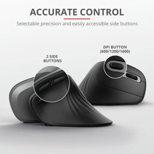 Миша Trust Verro Ergonomic, WL, чорний