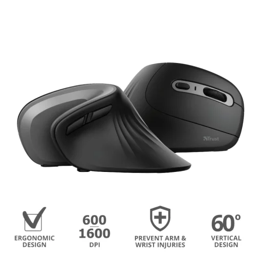 Миша Trust Verro Ergonomic, WL, чорний
