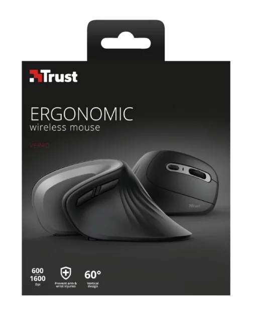 Миша Trust Verro Ergonomic, WL, чорний