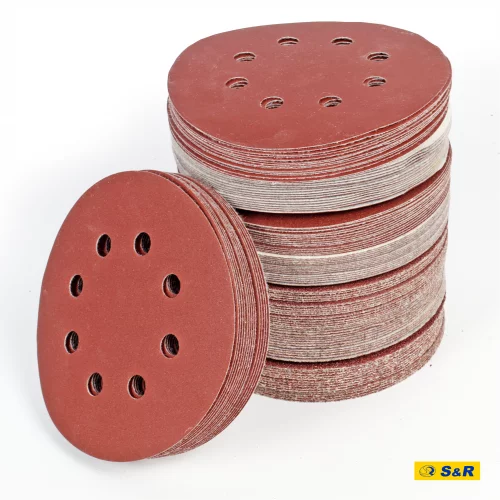Набір шліфувального паперу S&R 8 отворів 125 мм 120 шт