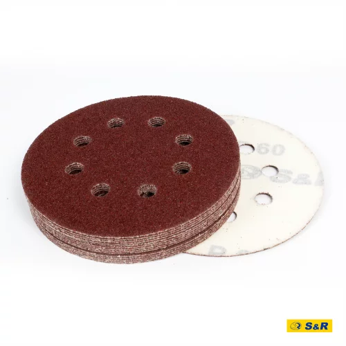Набір шліфувального паперу S&R 8 отворів 125 мм 120 шт