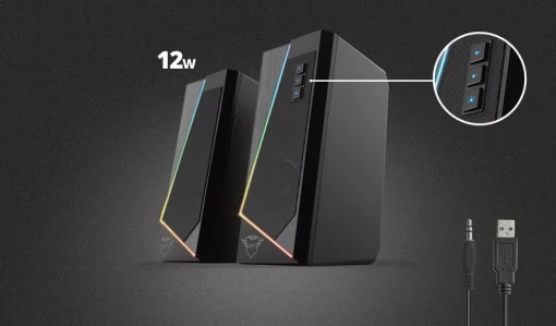 Акустична система Trust GXT 609 Zoxa 2.0, USB/AUX, RGB, чорний
