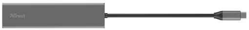 Хаб Trust Halyx USB-С > 3xUSB-А 3.2/SD/microSD, Алюміній, 0.15м, Сірий
