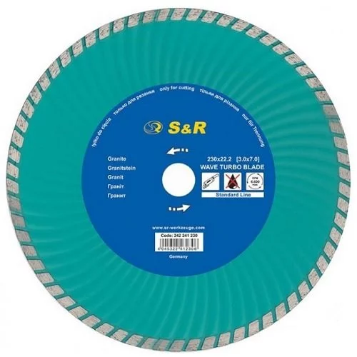 Диск відрізний S & R Turbo по граніту Supreme 230