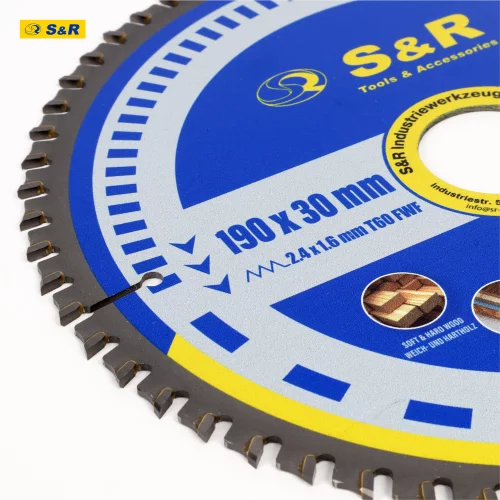 Диск пиляльний універсальний S&R UniCut Meister FWF 190х30х2, 4 мм