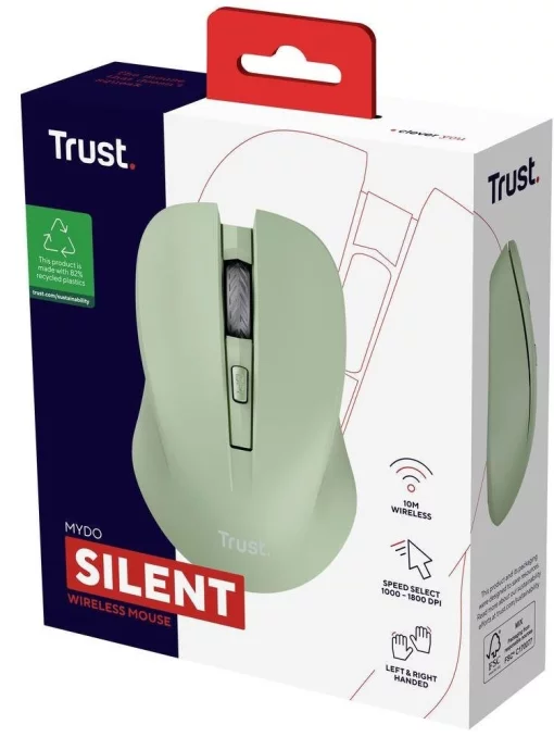 Миша Trust Mydo Silent, WL, зелений