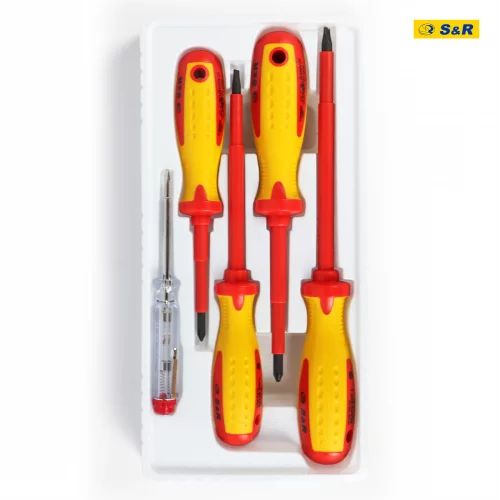 Набір діелектричних викруток S & R 5 шт з тестером