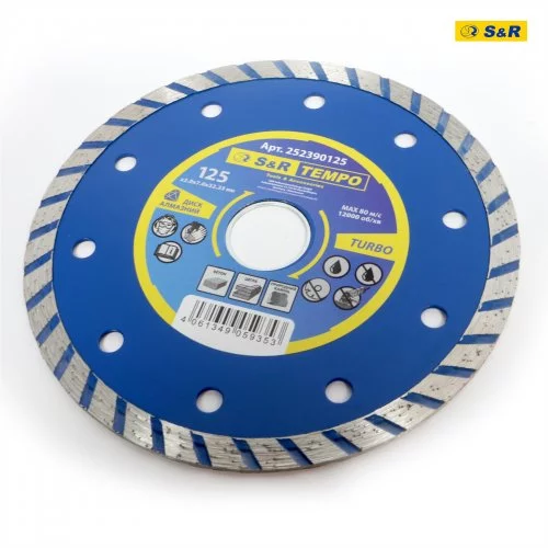 Диск алмазний S&R Tempo 125 x 2.0 x 22.2 TURBO камінь