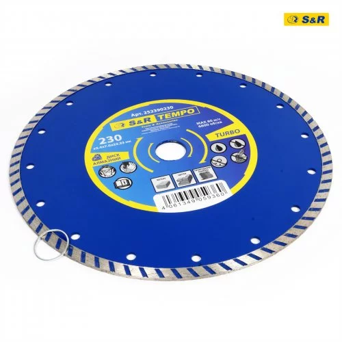 Диск алмазний S&R Tempo 230 x 2.4 x 22.2 TURBO камінь