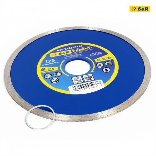Диск алмазний S&R Tempo 125 x 1.8 x 22.2 CORONA кераміка