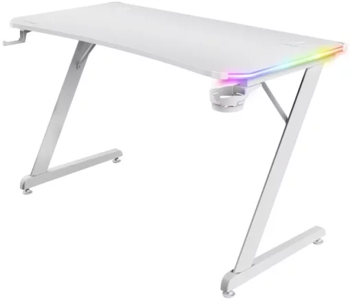 Стіл Trust GXT 709W LUMINUS, (120х74см), RGB, білий