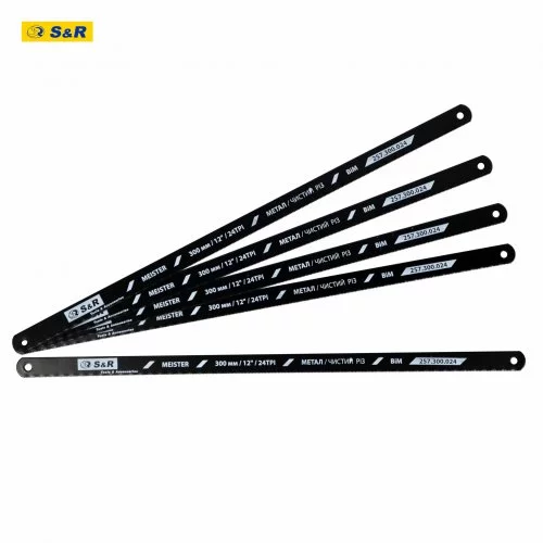 Полотно пиляльне для ножівки S&R Meister 300 мм 24 TPI по металу 5 шт