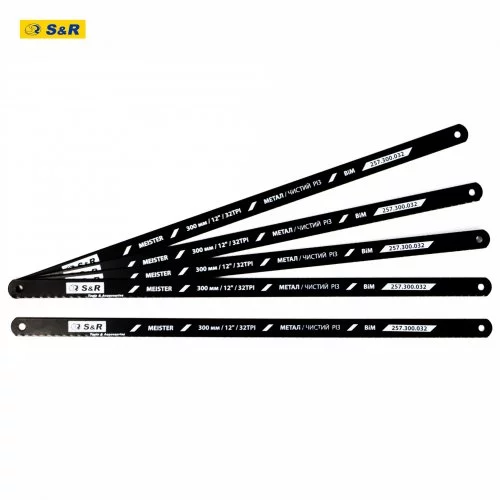 Полотно пиляльне для ножівки S&R Meister 300 мм 32 TPI по металу 5 шт