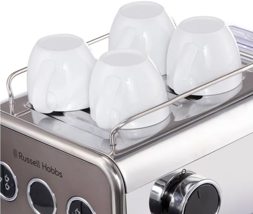 Кавоварка Russell Hobbs ріжкова Distinctions Titanium 1.1л, мелена + чалди, сріблястий