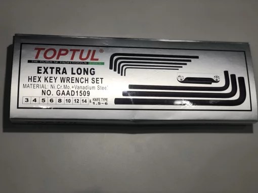 Набір шестигранників Г-обр. супердовгих 1.5-14 мм 9ед. TOPTUL GAAD1509