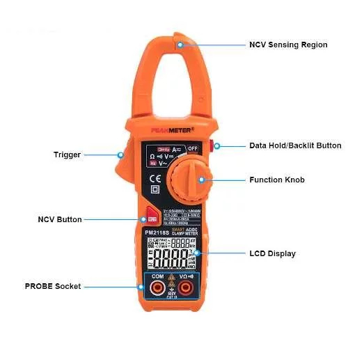 Токові кліщі з мультиметром і термопарою PROTESTER PM2118