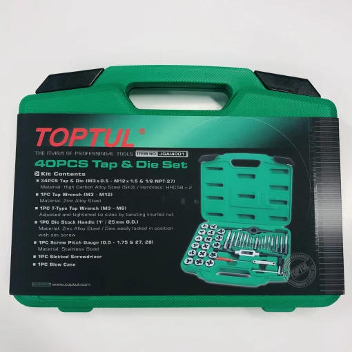 Набір різьбонарізного інструменту TOPTUL 40 од. М3-М12 JGAI4001