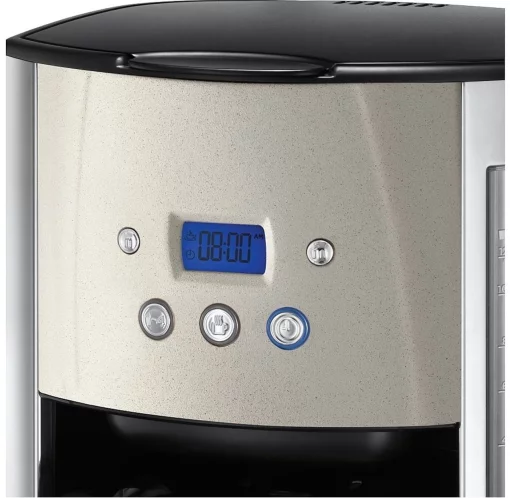 Кавоварка Russell Hobbs крапельна Luna Stone, 1.5л, мелена, LED-дисплей, підігрів чашок, чорно-сріблястий