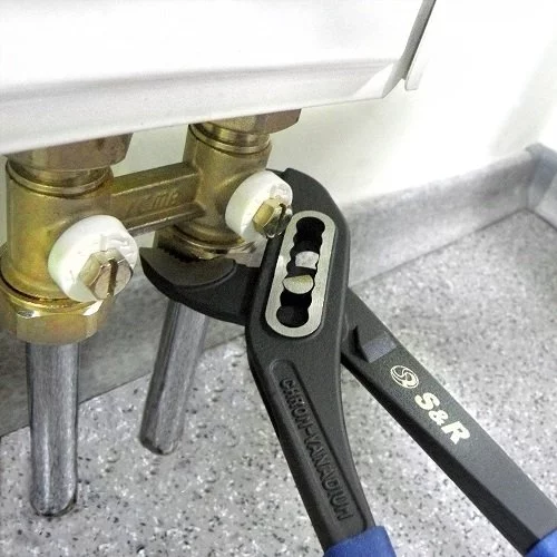 Переставні кліщі S & R рамкові 240х33мм з ПВХ рукоятками