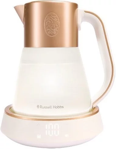 Електрочайник Russell Hobbs Calm, 1.7л, скло, біло-мідний