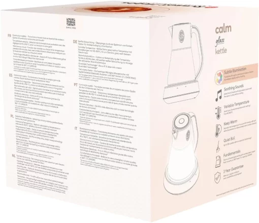 Електрочайник Russell Hobbs Calm, 1.7л, скло, біло-мідний