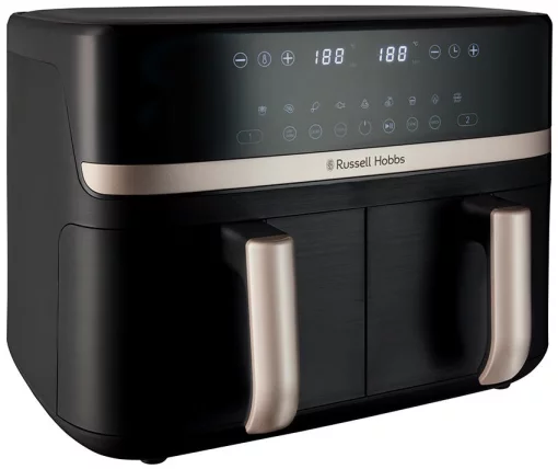 Мультипіч Russell Hobbs Satis Fry DualBaske 2800Вт, чаша-4.5/4.5л, сенсорне управл., 9 авто. программ, пластик, чорний