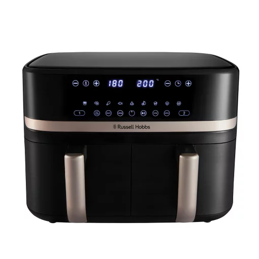 Мультипіч Russell Hobbs Satis Fry DualBaske 2800Вт, чаша-4.5/4.5л, сенсорне управл., 9 авто. программ, пластик, чорний