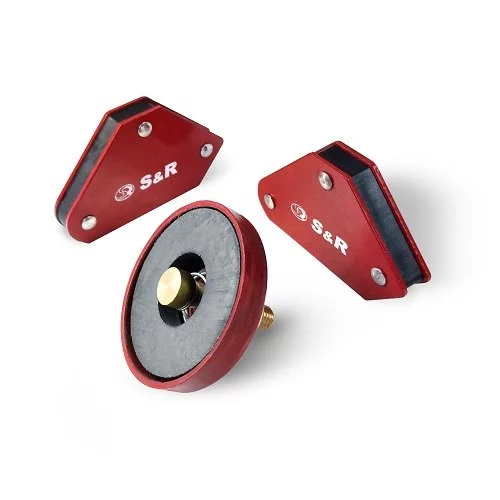 Набір для зварювання S & R 3шт .: магнітні косинці 2шт., Блок заземлення 1шт.