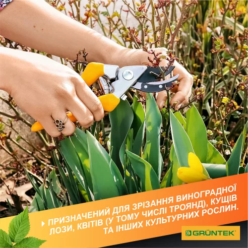 Секатор GRUNTEK Gerfalke жовтий 210 мм