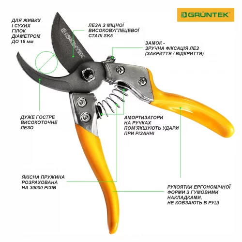 Секатор Gruntek Phoenix 200 мм