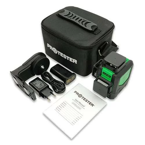 Рівень лазерний нівелір 3x360° (H360/2xV360, зелений промінь) PROTESTER LL412G