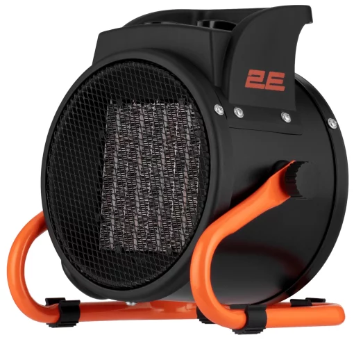 Теплова гармата електрична 2E Ceramic, 2кВт, 20м2, 197м3/год, керамічний нагрів. елемент (PTC), чорний, 1.55кг