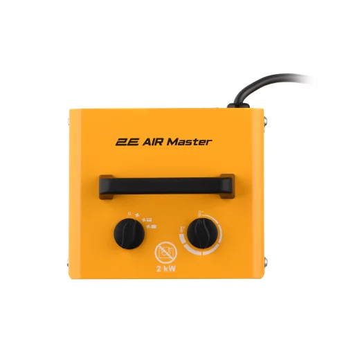 Теплова гармата електрична 2E Ceramic, 2кВт, 20м2, 142м3/год, керамічний нагрів. елемент (PTC), жовтий, 1.3кг