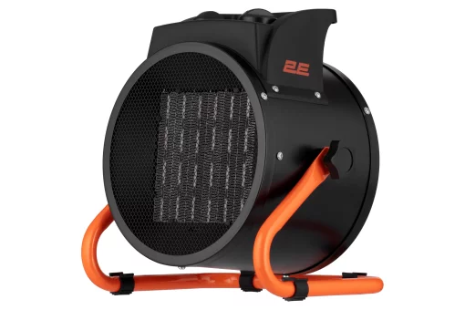 Теплова гармата електрична 2E Ceramic, 3кВт, 30м2, 280м3/год, керамічний нагрів. елемент (PTC), чорний, 2.85кг