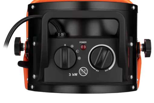 Теплова гармата електрична 2E Ceramic, 3кВт, 30м2, 280м3/год, керамічний нагрів. елемент (PTC), чорний, 2.85кг