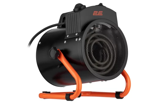 Теплова гармата електрична 2E Stainless, 2кВт, 20м2, 239м3/год, нагрів. елемент - нерж. сталь, IPX4, чорний, 3кг