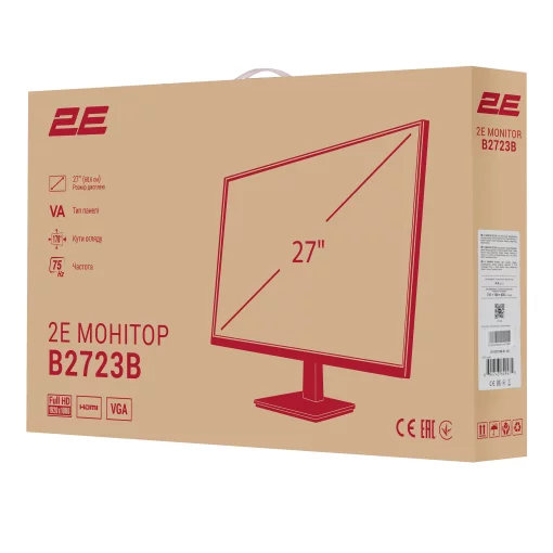 Монітор 2E 27" B2723B D-Sub, HDMI, VA, 75Hz