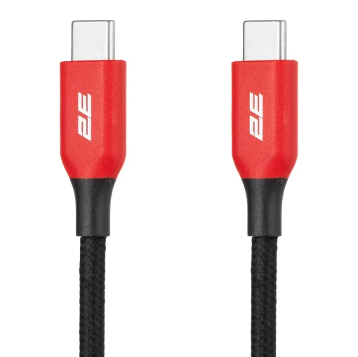 Кабель USB-C > USB-C заряджання/синхронізації 2E 1м, 100Вт Type-C, чорний