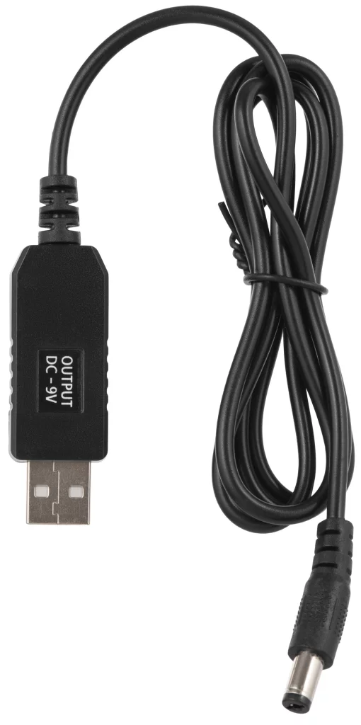 Кабель USB-A > DC 5.5х2.5мм живлення 2Е 1м, 9В/1A, чорний