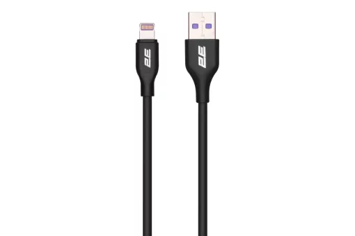 Кабель USB-A > Lightning заряджання/синхронізації 2E 1м, Glow, чорний