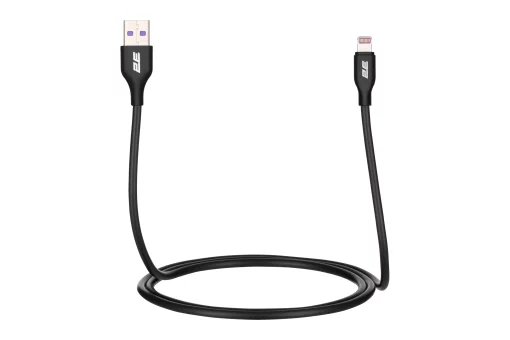 Кабель USB-A > Lightning заряджання/синхронізації 2E 1м, Glow, чорний